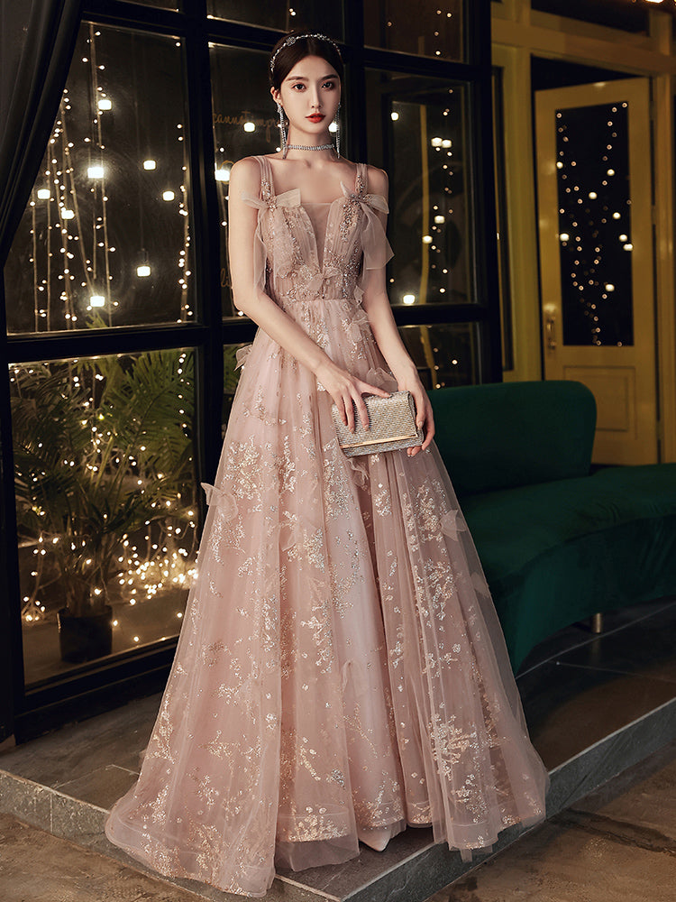 ✨ Pink Luxury Sling Dress – Elegant Thanksgiving Evening Look ✨