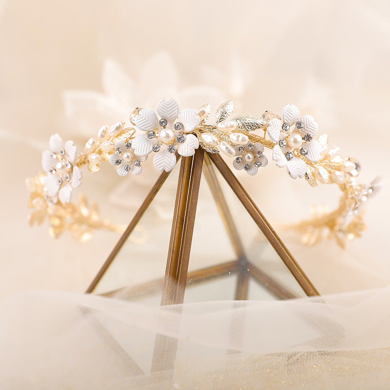 Tiara Wedding Crown Alloy Pearl Rhinestone
