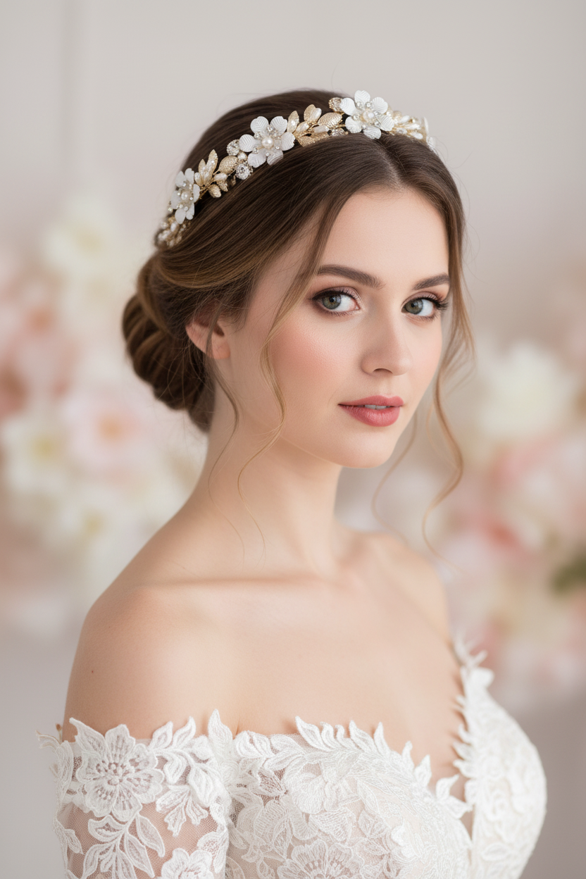 Tiara Wedding Crown Alloy Pearl Rhinestone