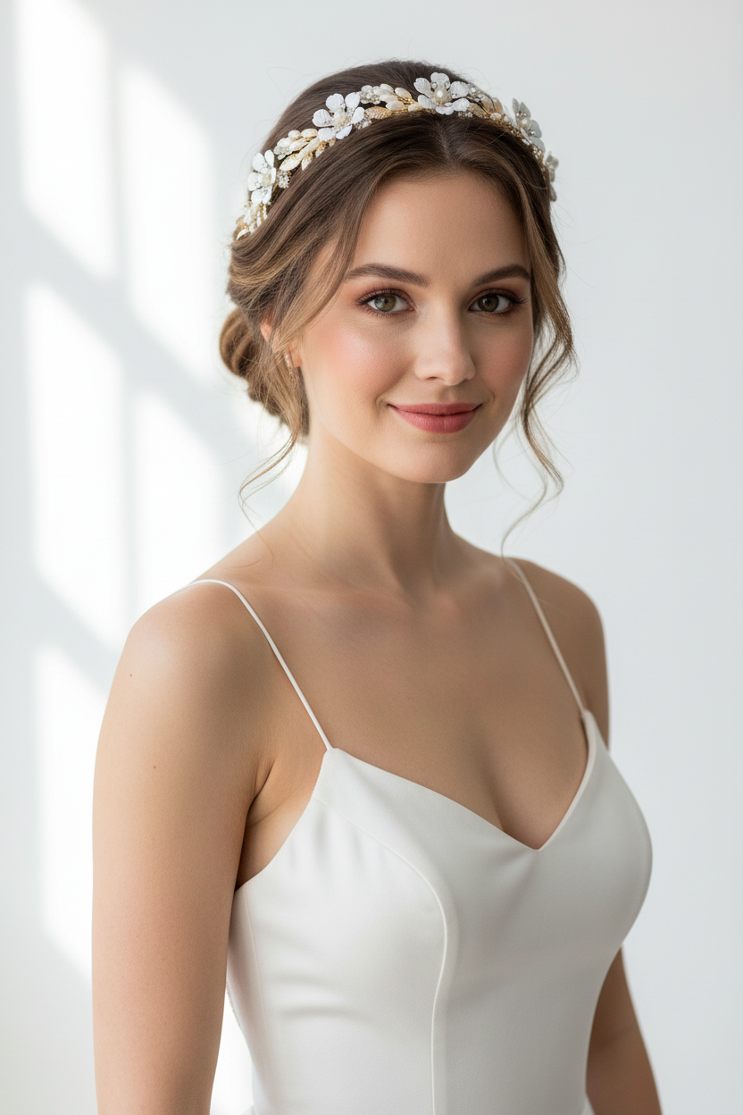 Tiara Wedding Crown Alloy Pearl Rhinestone