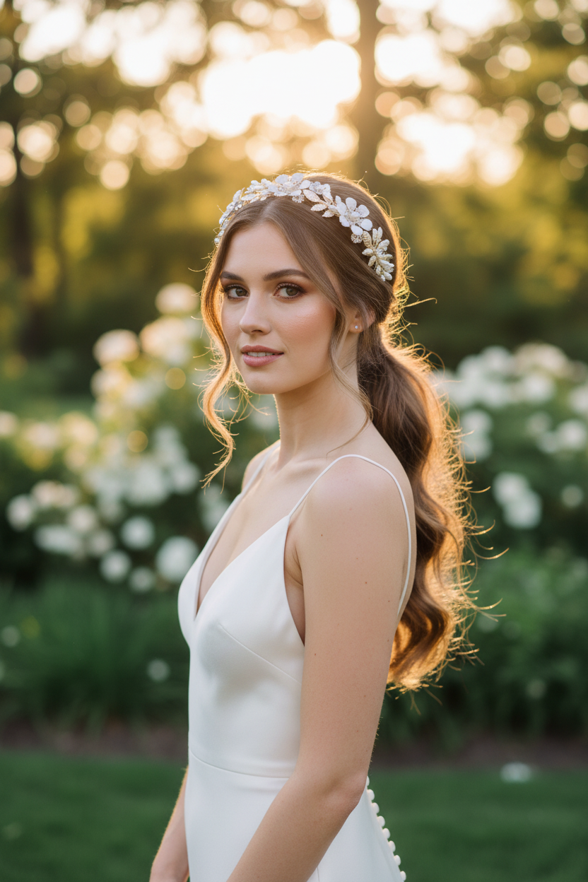 Tiara Wedding Crown Alloy Pearl Rhinestone